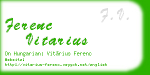 ferenc vitarius business card