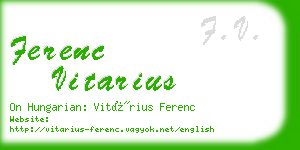 ferenc vitarius business card